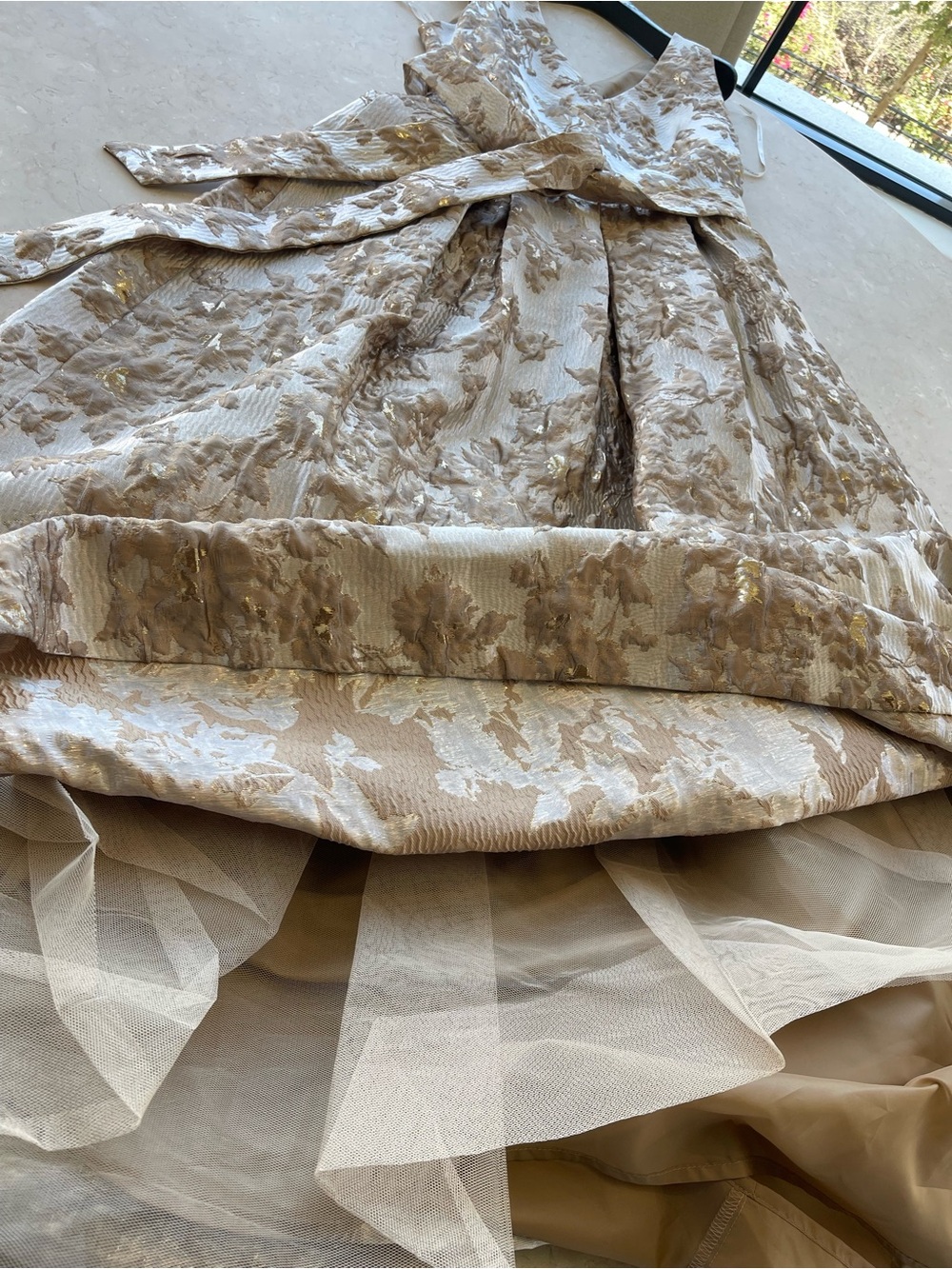 NEW Donna Karan New York Metallic Brocade Sleeveless Wrap Ball Gown Size 8 - Picture 8 of 17
